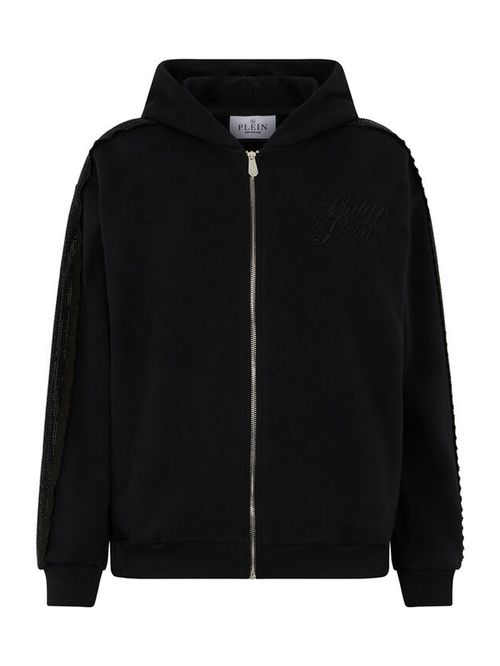 Hanorac negru cu fermoar