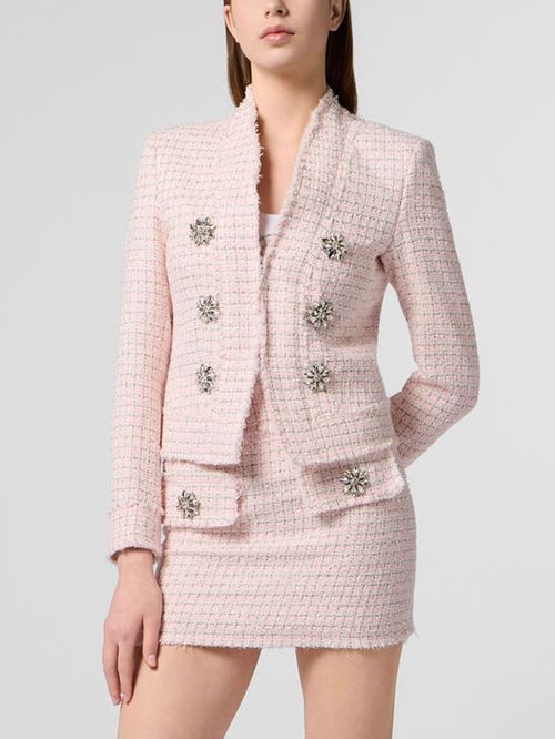 Sacou tweed roz
