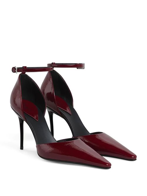 Pantofi din piele burgundy 90