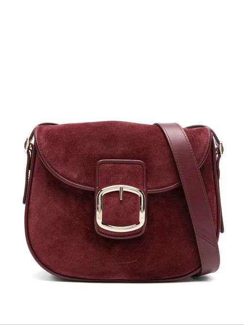 Geantă roșie piele întoarsă