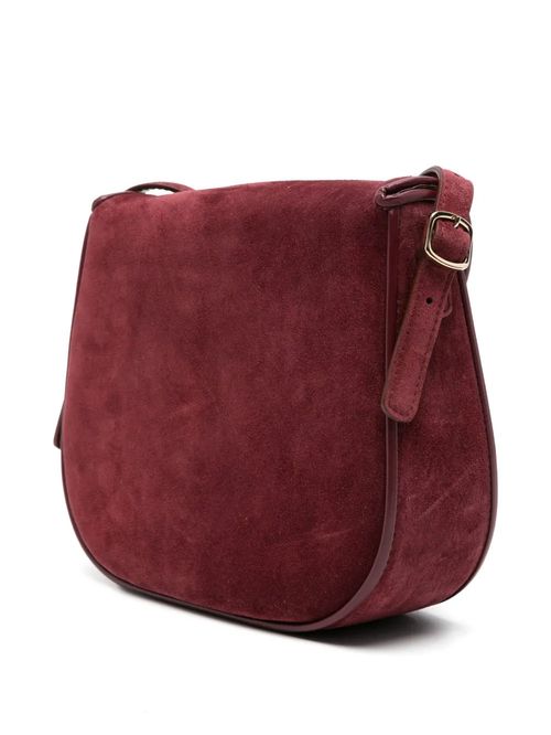 Geantă roșie piele întoarsă