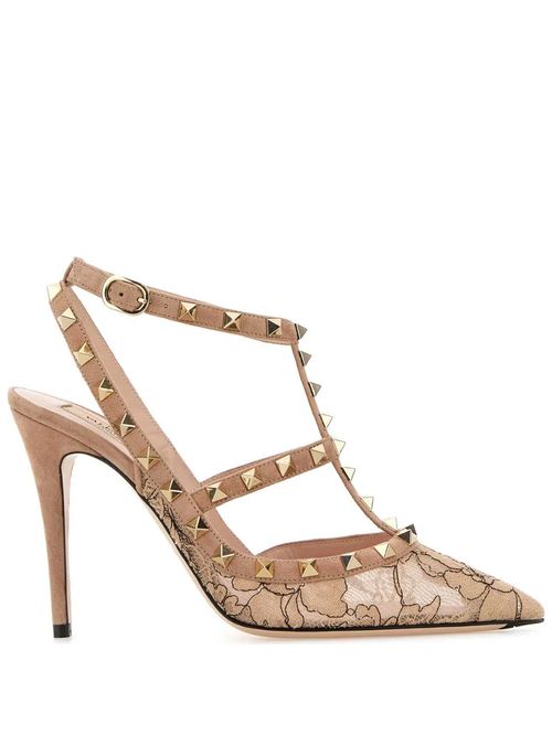 Pantofi Rockstud din dantelă 100mm