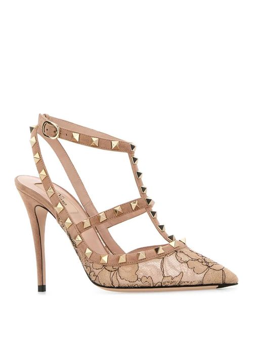 Pantofi Rockstud din dantelă 100mm