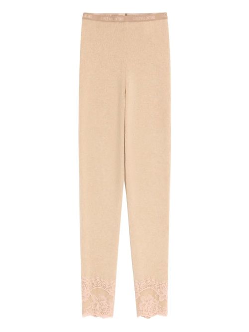 Pantaloni cașmir cu detalii brodate