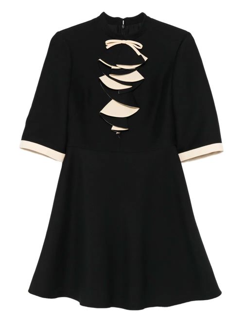 Rochie mini neagră cu volane