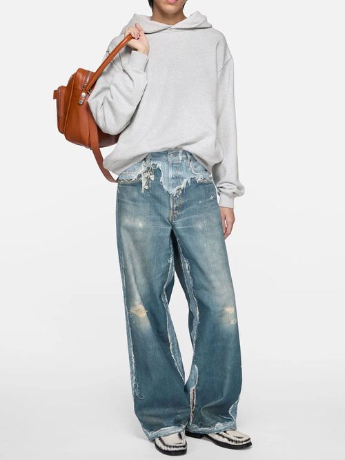 Blugi croială oversized albaștri