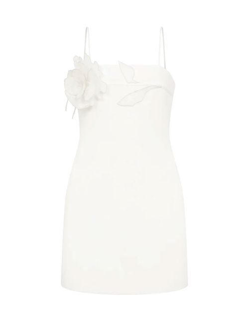 Rochie albă cu broderie florală