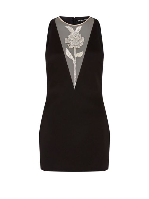 Rochie broderie florală din cristale