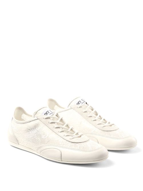 Pantofi sport albi detalii dantelă