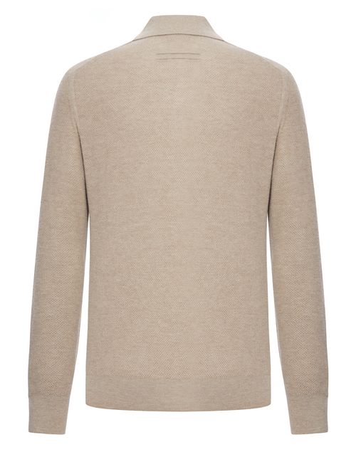 Pulover polo bej din cașmir