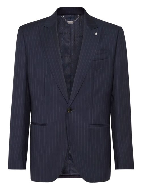 Sacou bleumarin cu dungi verticale