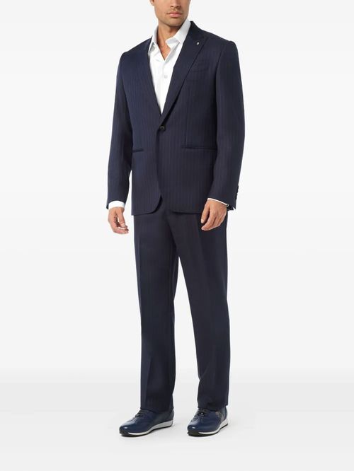 Sacou bleumarin cu dungi verticale