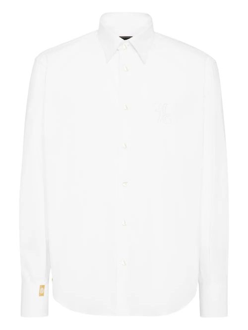 Cămașă albă cu detaliu auriu