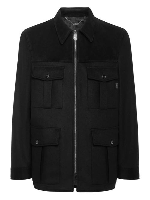 Jachetă cu lână si piele