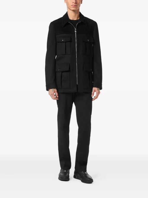 Jachetă cu lână si piele