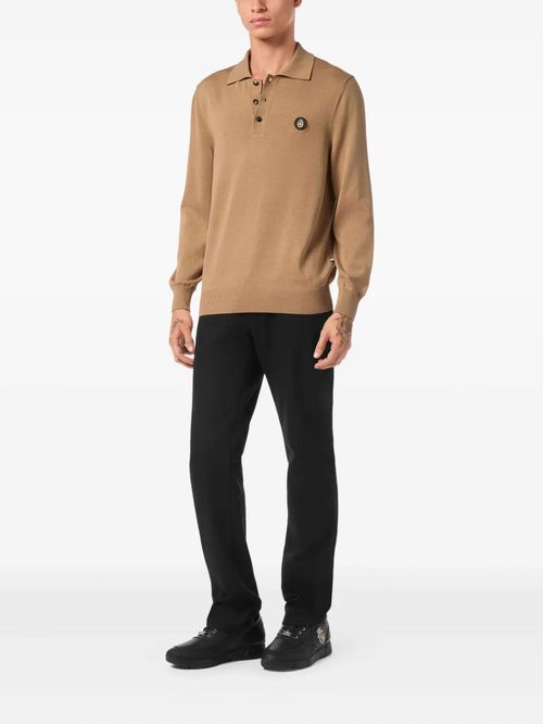 Bluză polo bej cu logo