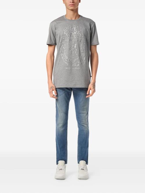 Tricou gri cu imprimeu logo