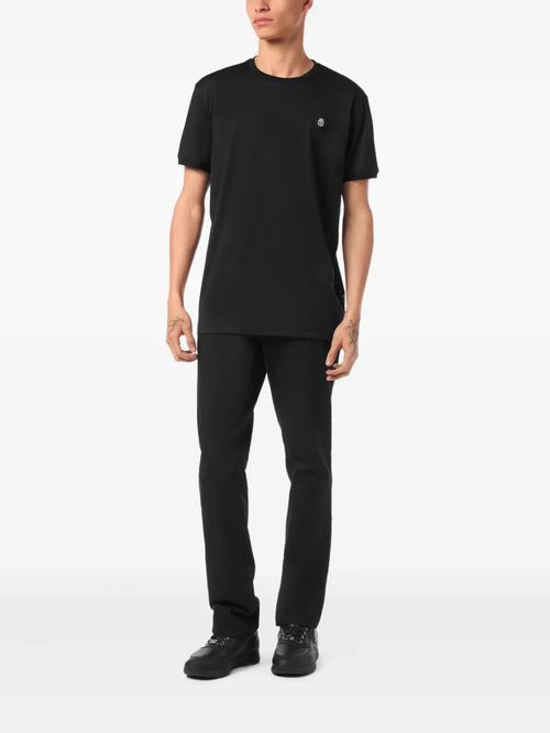 Tricou negru cu logo aplicat