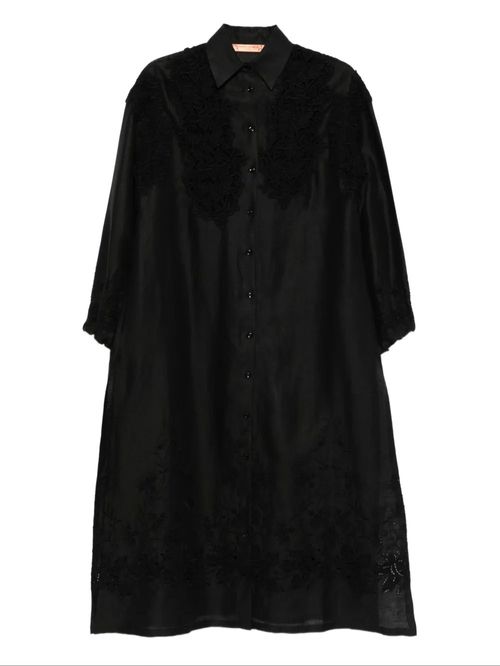 Rochie neagră cu broderie