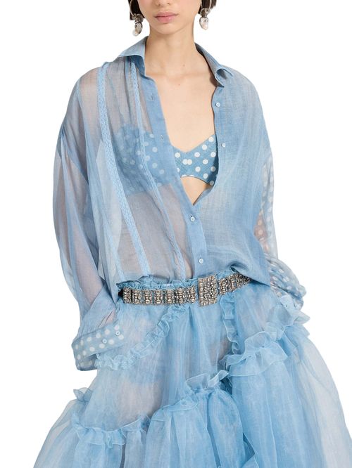 Cămașă bleu din mătase