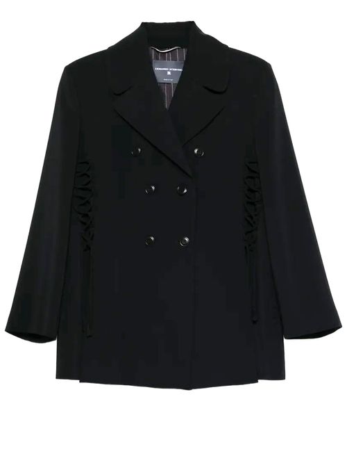 Sacou negru cu detalii șireturi