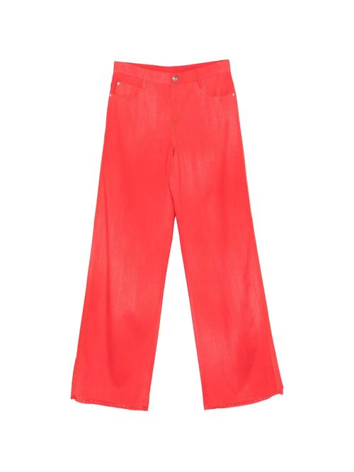 Pantaloni coral croi larg