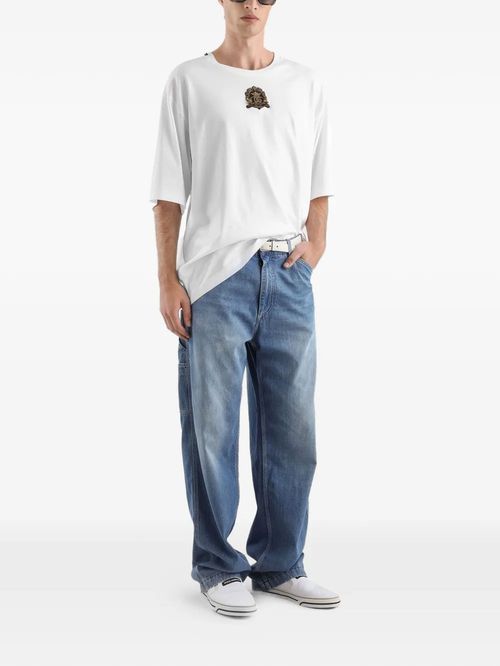 Tricou alb cu logo aplicat