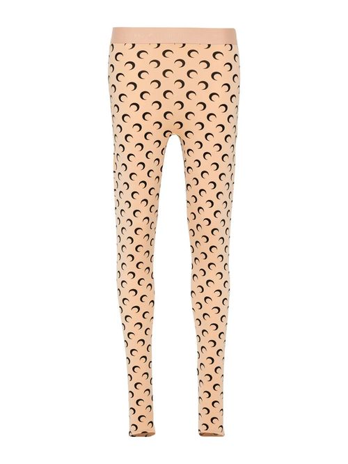 Colanți bej imprimeu Moon