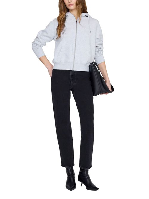 Hanorac gri cu fermoar