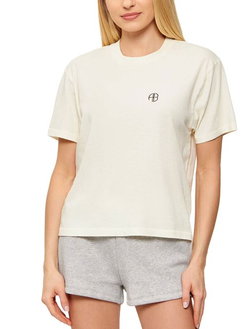 Tricou bej imprimeu logo