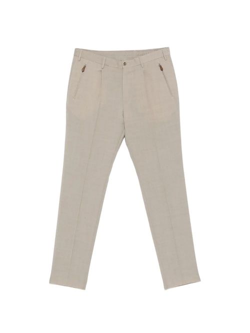 Pantaloni bej buzunare cu fermoar