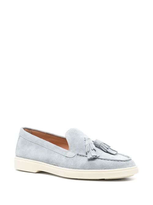 Mocasini bleu piele întoarsă