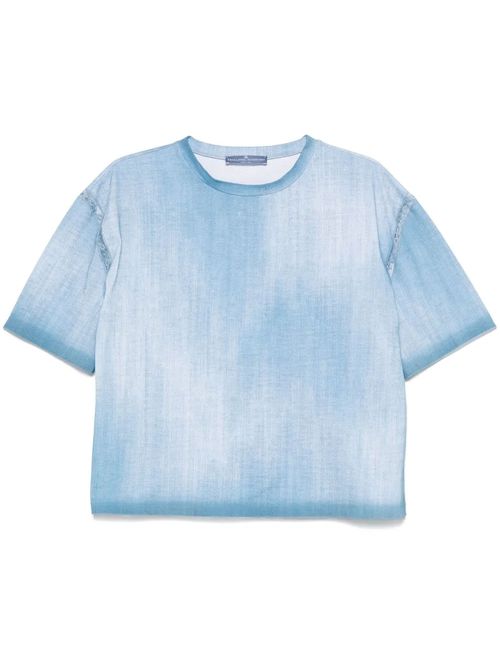Tricou cu print denim
