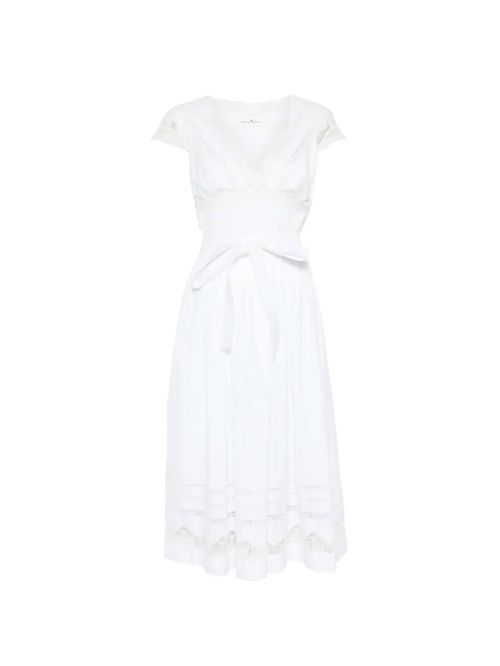 Rochie midi cu inserții dantelă