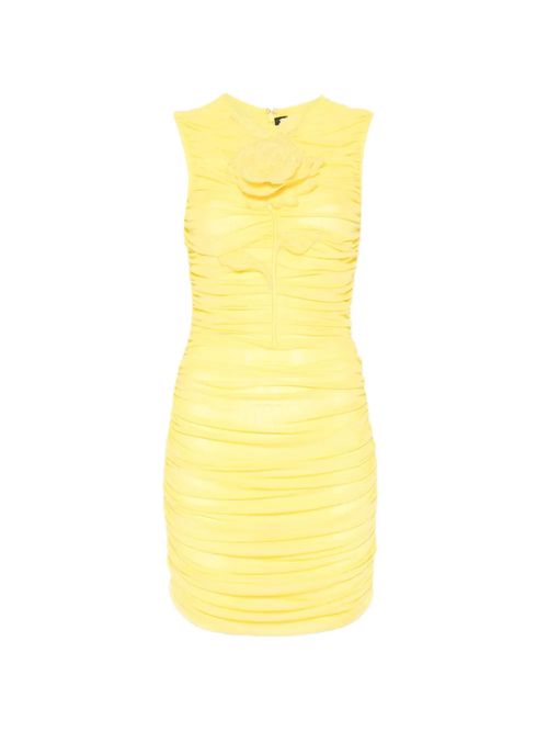 Rochie mini galbenă aplicații florale