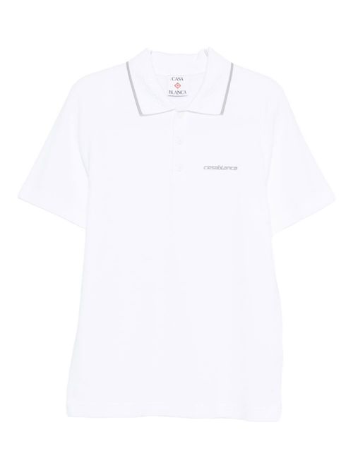 Tricou polo alb cu logo