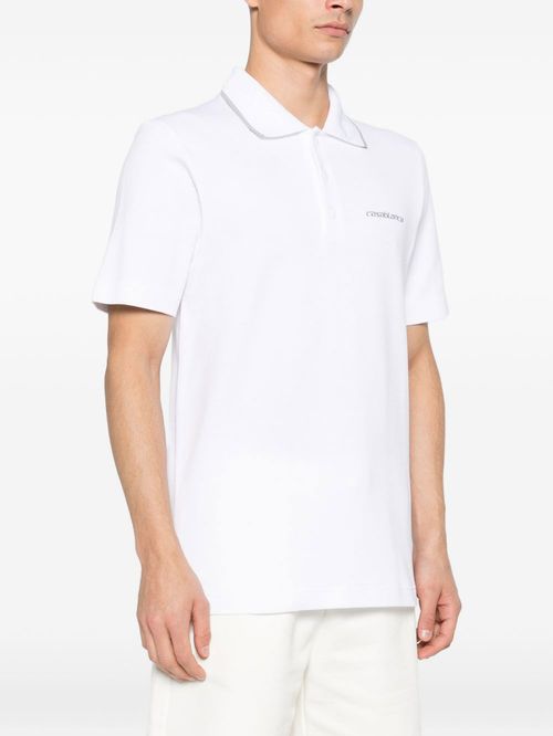 Tricou polo alb cu logo