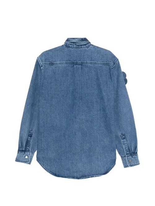 Cămașă denim cu aplicații florale