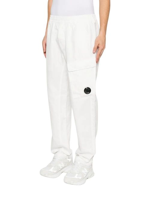 Pantaloni cargo albi bumbac
