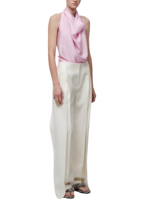 Top roz din satin