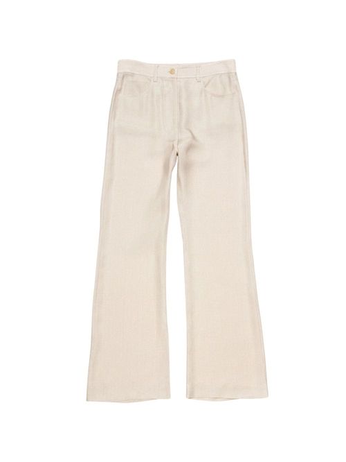 Pantaloni bej cu buzunare