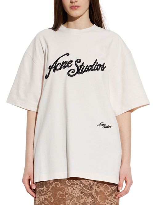 Tricou bej cu logo