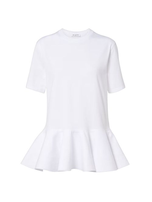 Tricou alb evazat