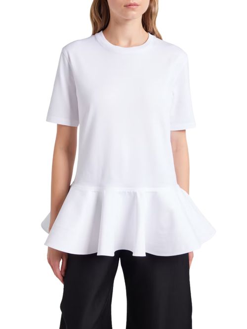 Tricou alb evazat