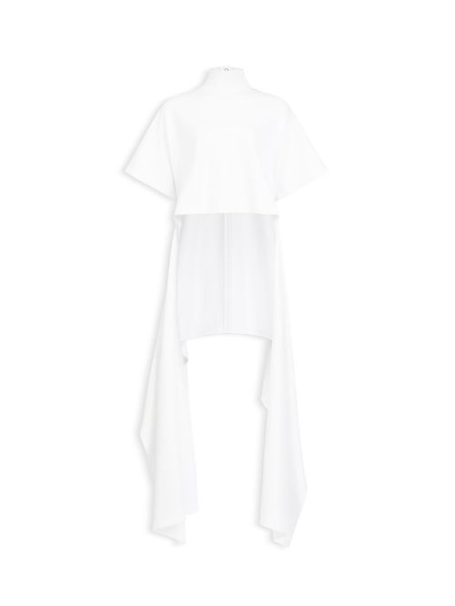Tricou alb asimetric
