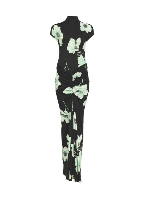 Rochie drapată cu imprimeu floral