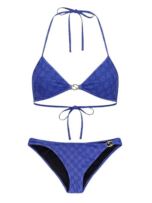 Costum de baie albastru cu logo