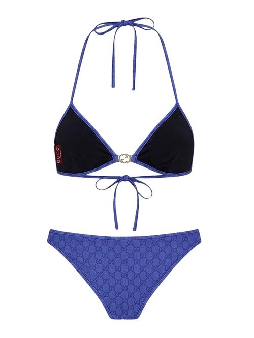 Costum de baie albastru cu logo