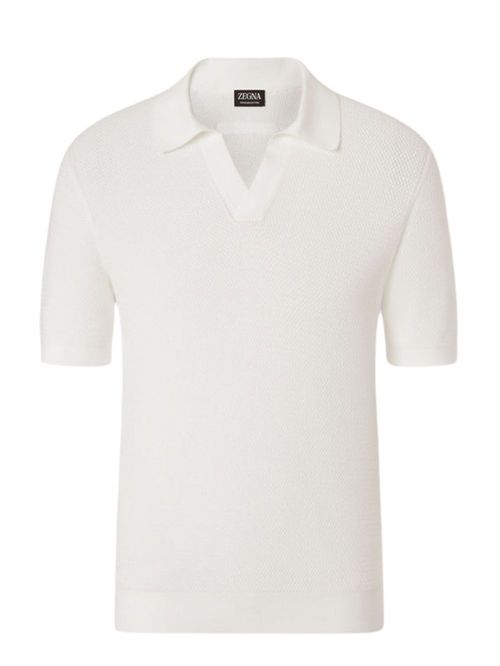 Tricou polo alb din bumbac