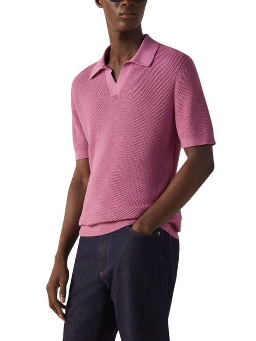 Tricou polo roz din bumbac